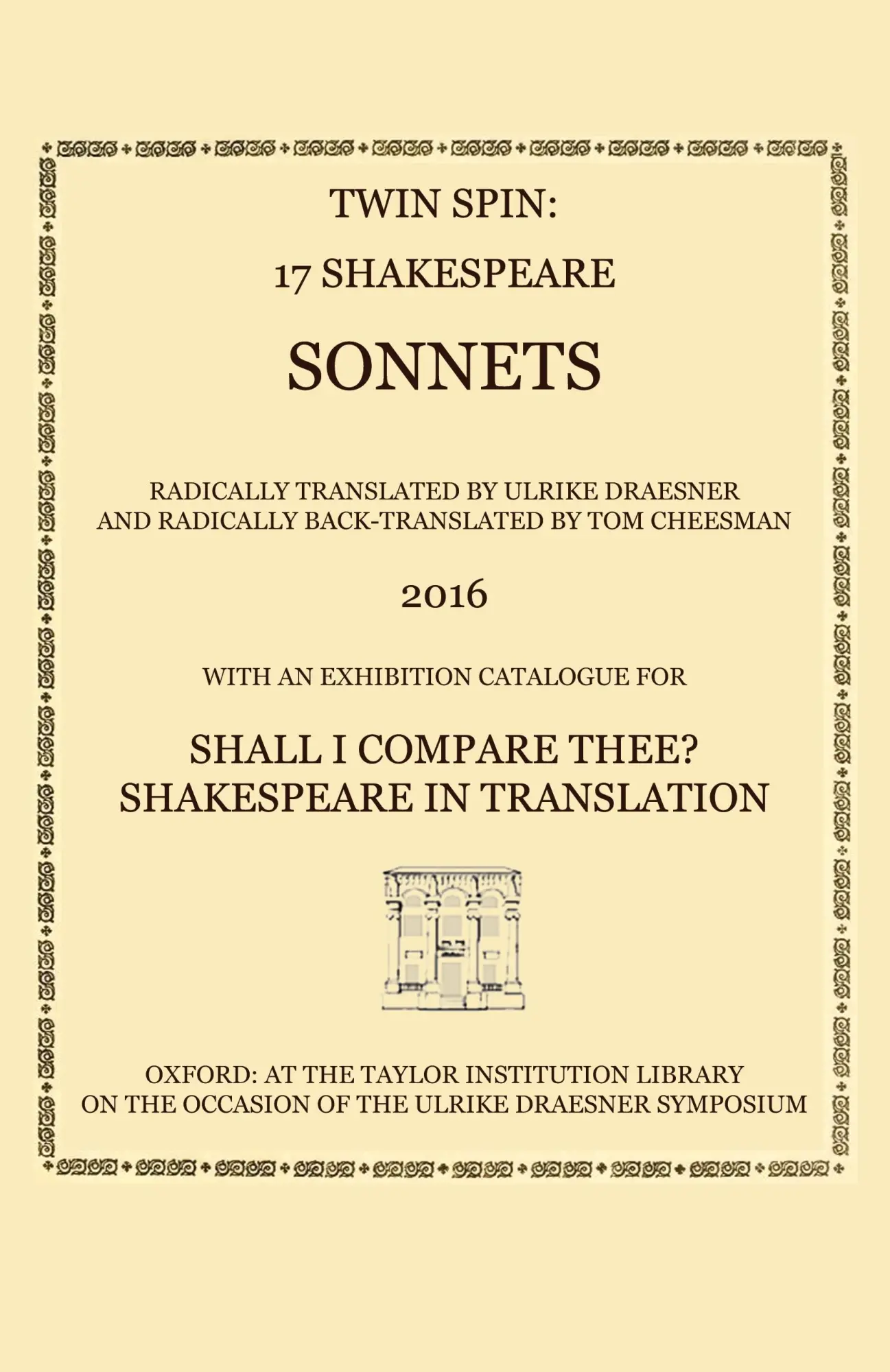 Cover: 9780995456402 | Twin Spin - 17 Shakespeare Sonnets Radically Translated and...