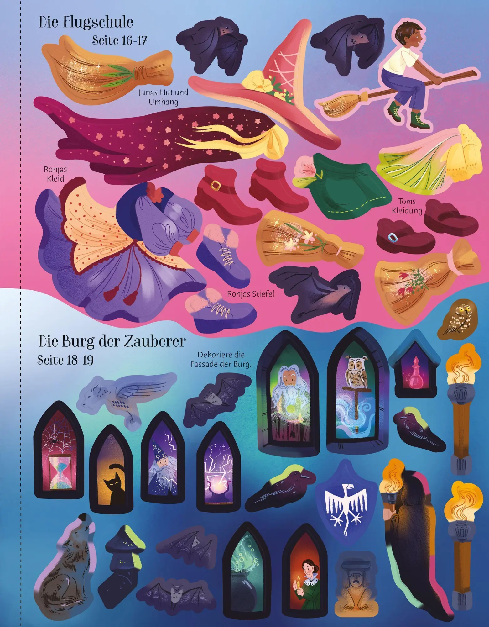 Bild: 9781035706402 | Mein Anziehpuppen-Stickerbuch: In der Zauberschule | Fiona Watt | Buch