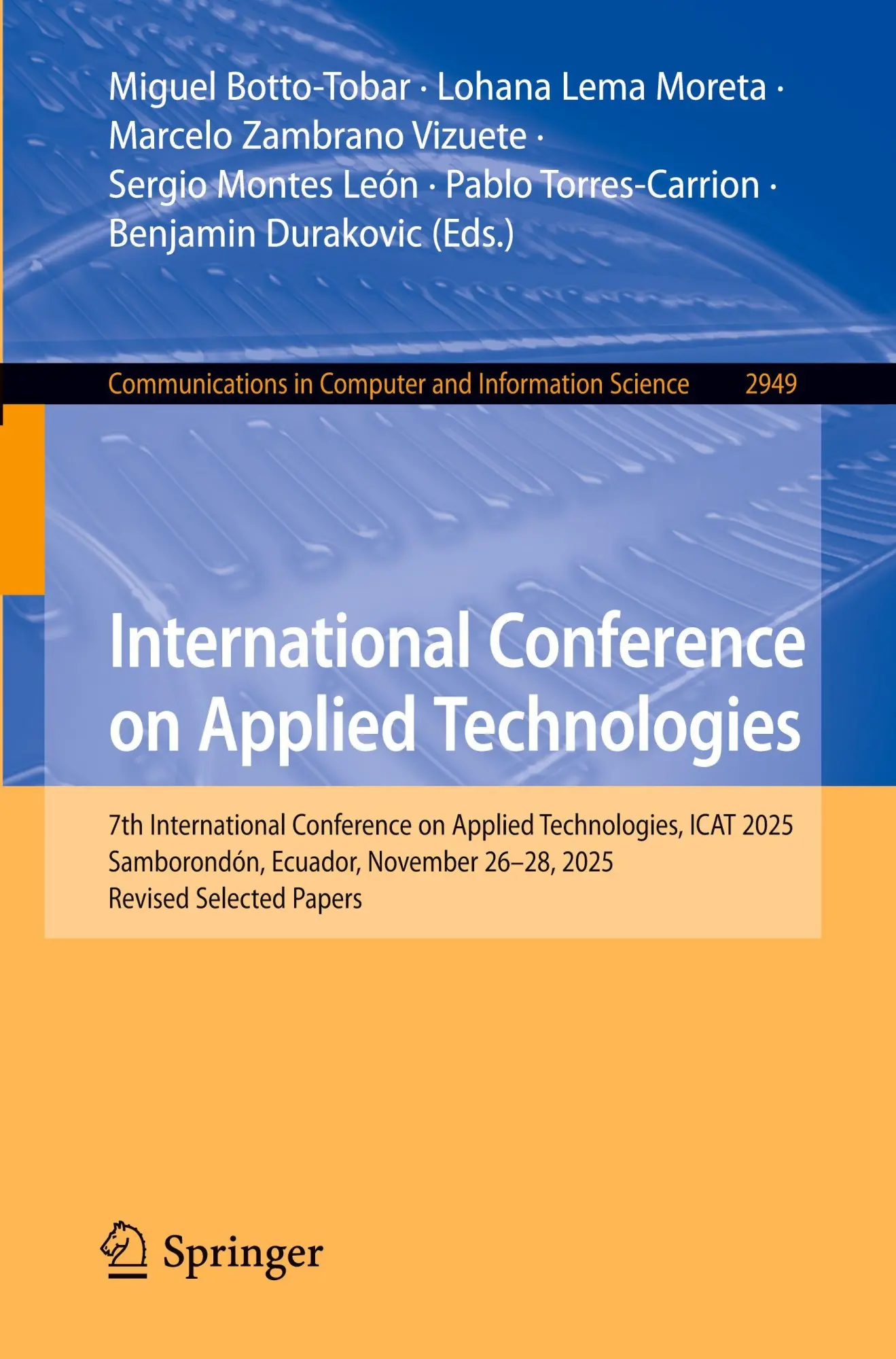 Cover: 9783032226402 | International Conference on Applied Technologies | Botto-Tobar (u. a.)