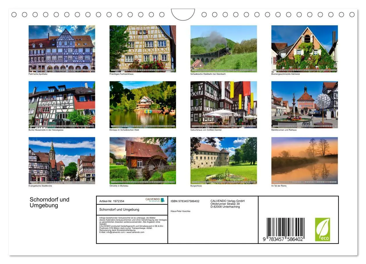 Bild: 9783457586402 | Schorndorf und Umgebung (Wandkalender 2026 DIN A4 quer), CALVENDO...