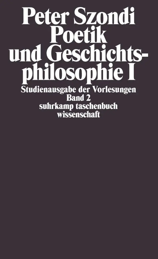 Cover: 9783518276402 | Studienausgabe der Vorlesungen in 5 Bänden | Peter Szondi | Buch