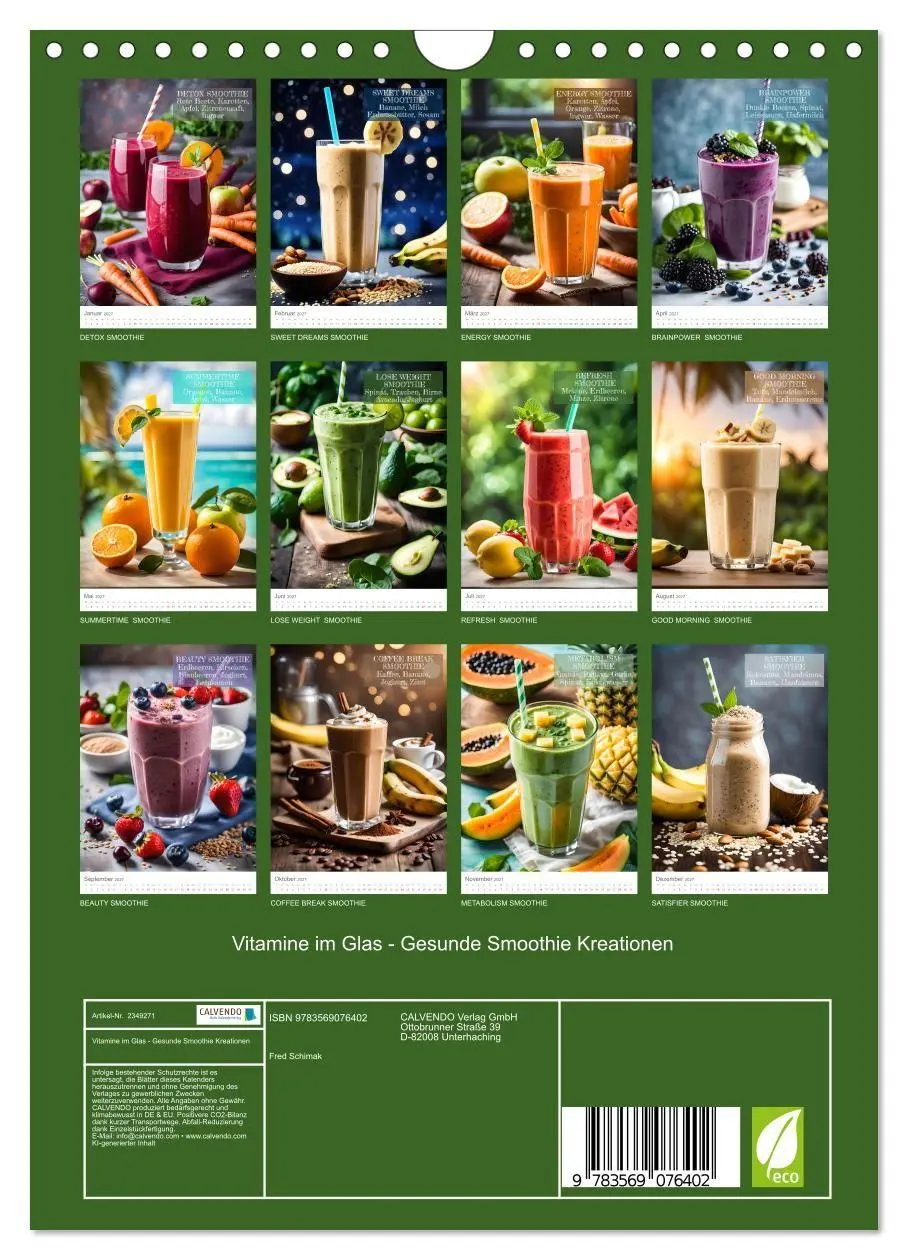 Bild: 9783569076402 | Vitamine im Glas - Gesunde Smoothie Kreationen (Wandkalender 2027...