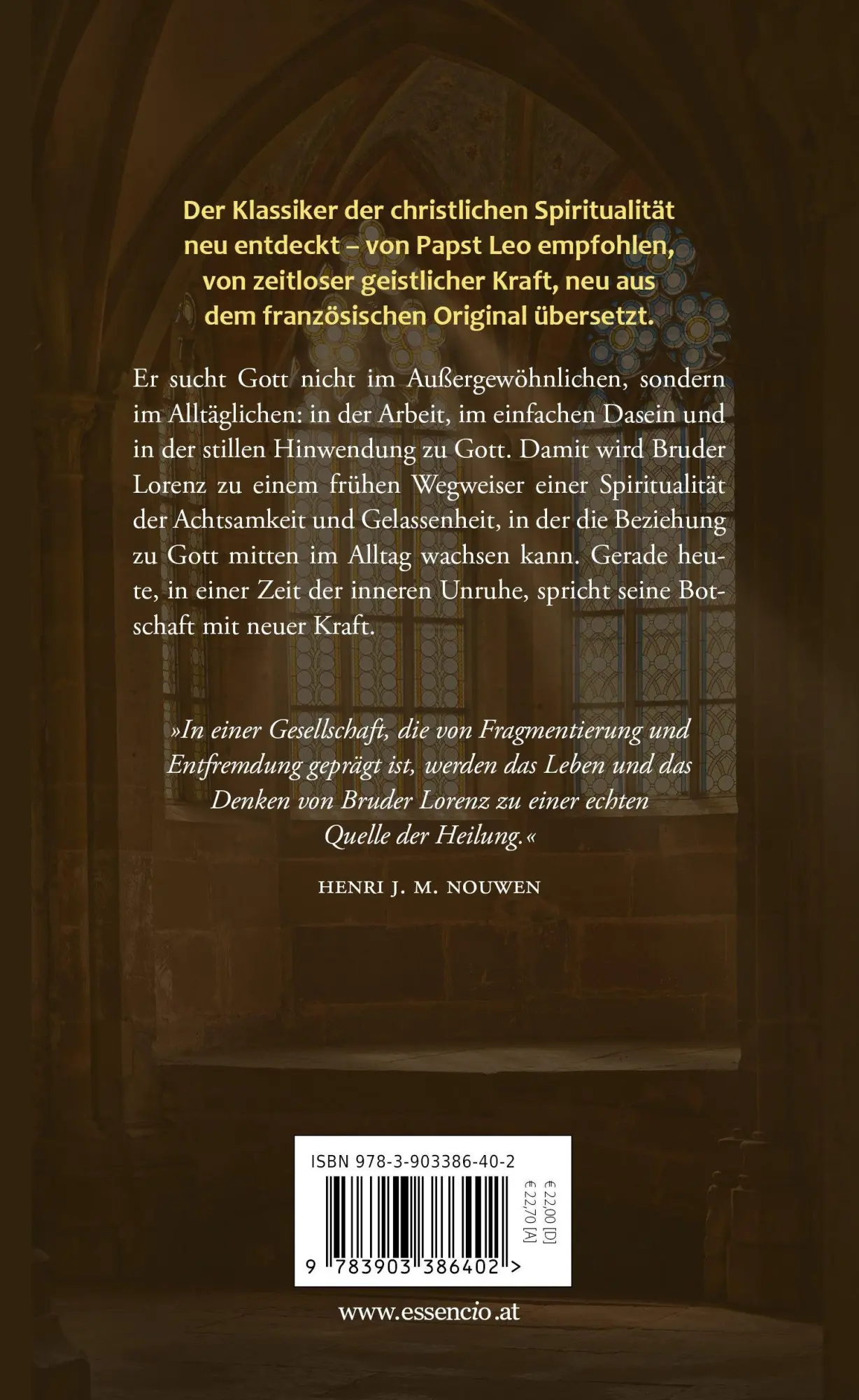 Autor: 9783903386402 | Die Übung der Gegenwart Gottes | Mit einem Vorwort von Papst Leo XIV.