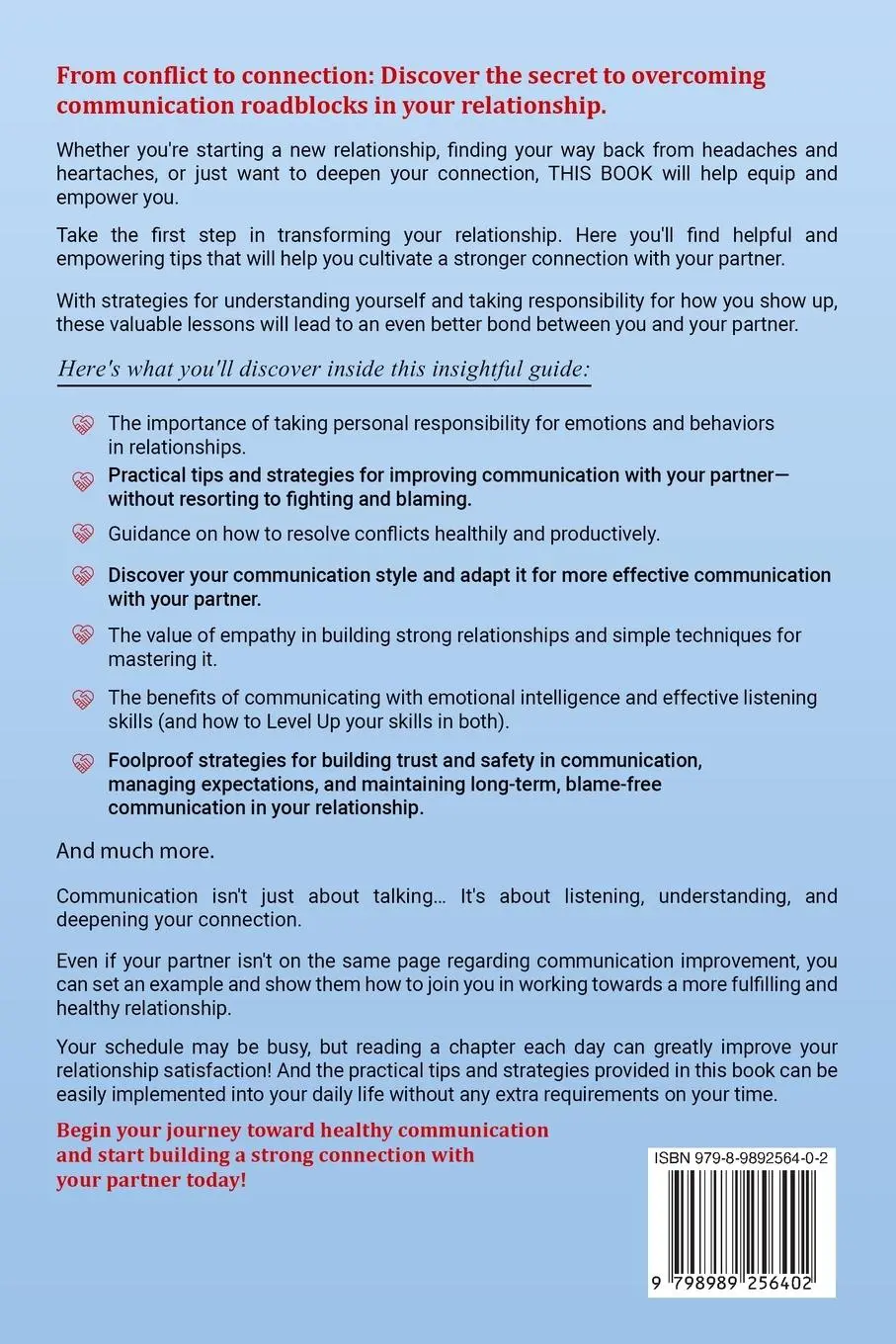 Rückseite: 9798989256402 | Healthy Communication with Your Partner | Amanda Thomas | Taschenbuch