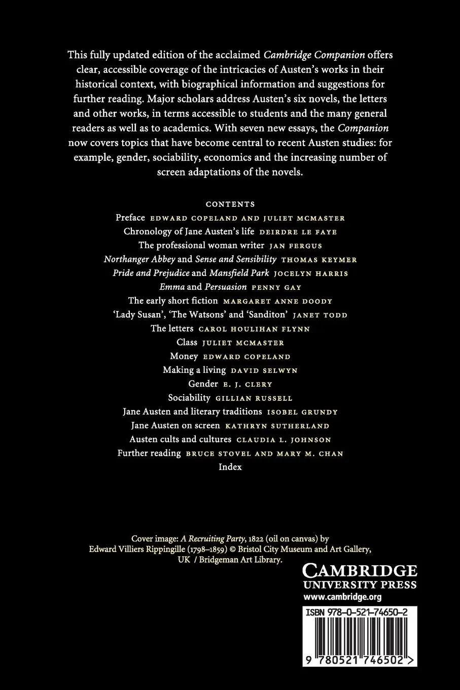 Rückseite: 9780521746502 | The Cambridge Companion to Jane Austen | Edward Copeland (u. a.)