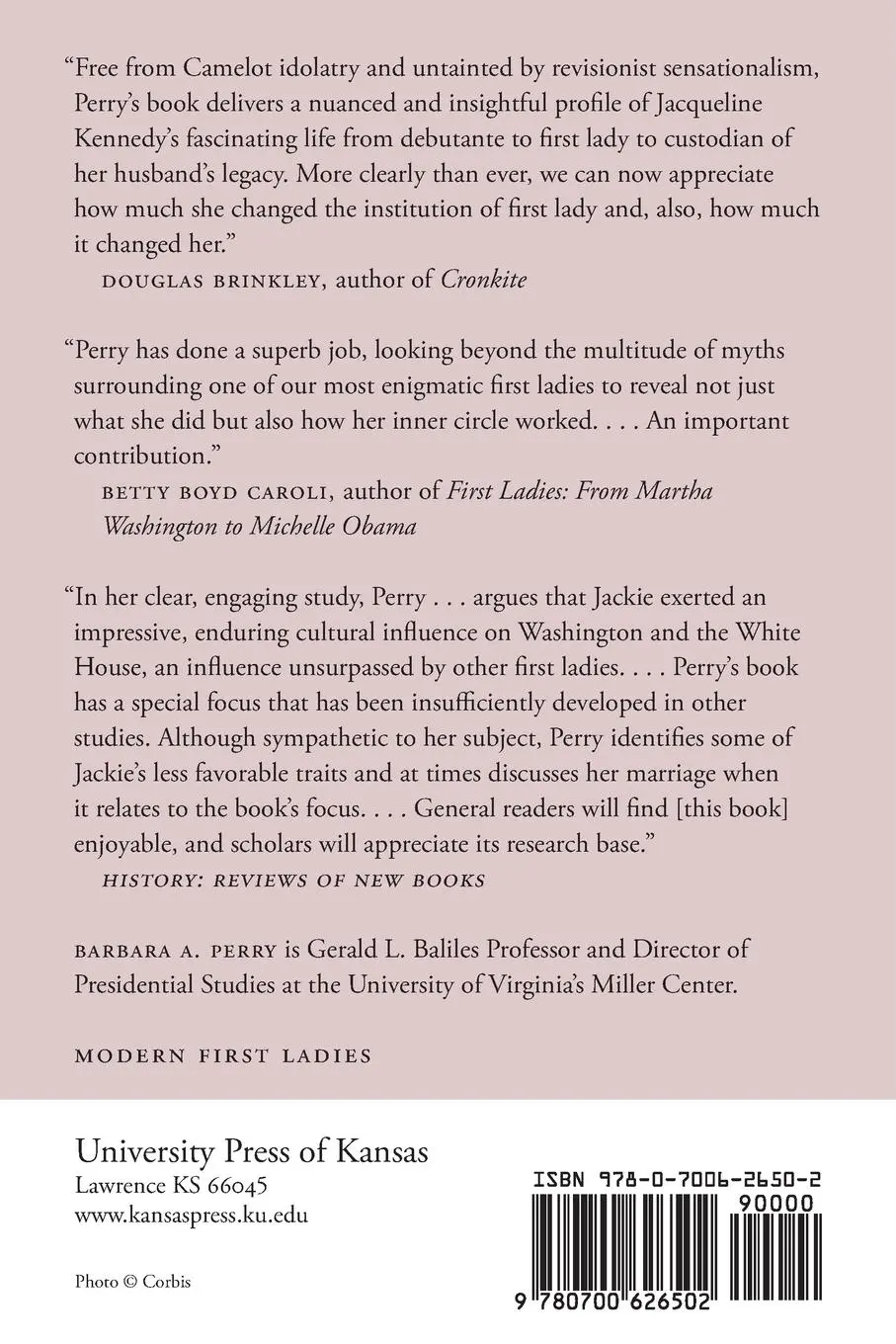 Rückseite: 9780700626502 | Jacqueline Kennedy | First Lady of the New Frontier | Barbara A. Perry
