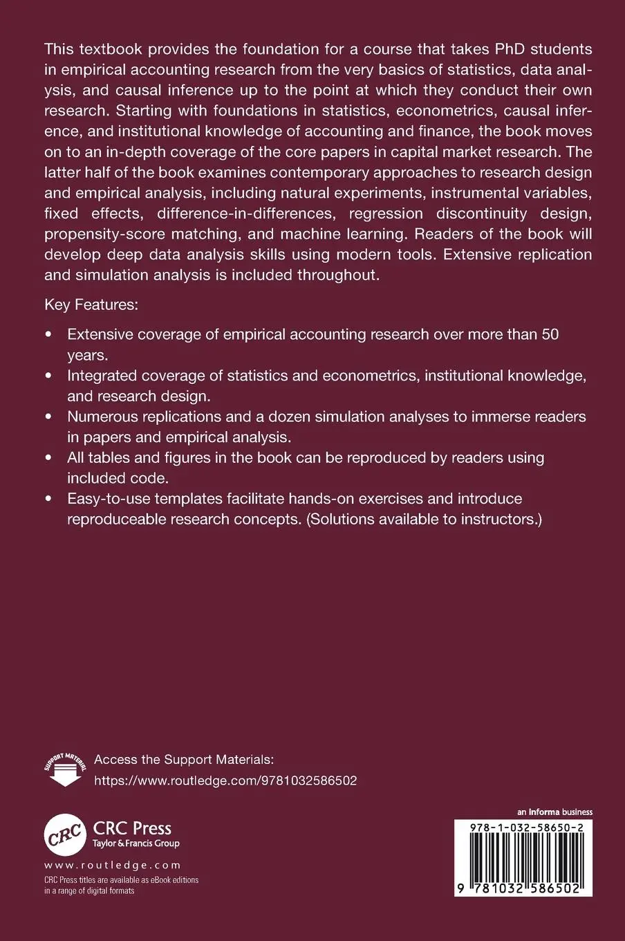 Rückseite: 9781032586502 | Empirical Research in Accounting | Tools and Methods | Gow (u. a.)