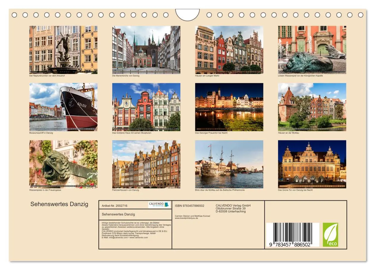 Bild: 9783457886502 | Sehenswertes Danzig (Wandkalender 2026 DIN A4 quer), CALVENDO...