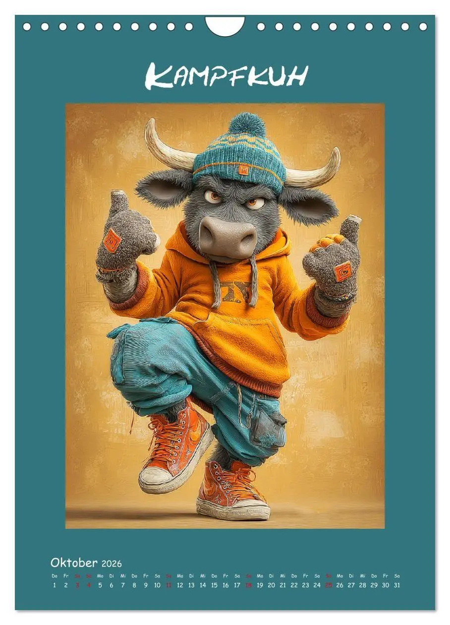 Bild: 9783516736502 | Kuhwelt. Stylische Streetwear-Kühe für gute Laune (Wandkalender...