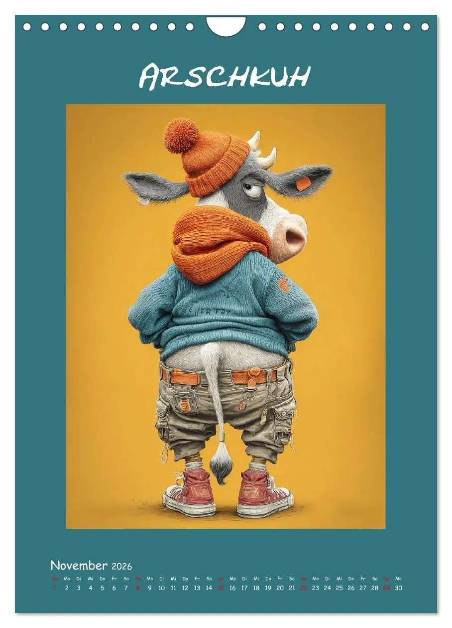 Bild: 9783516736502 | Kuhwelt. Stylische Streetwear-Kühe für gute Laune (Wandkalender...