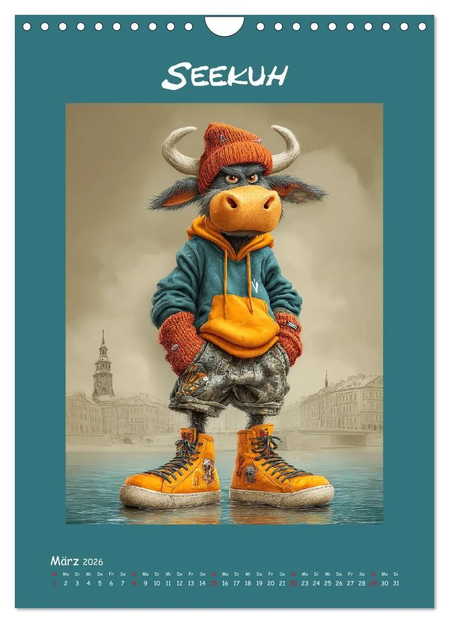 Bild: 9783516736502 | Kuhwelt. Stylische Streetwear-Kühe für gute Laune (Wandkalender...