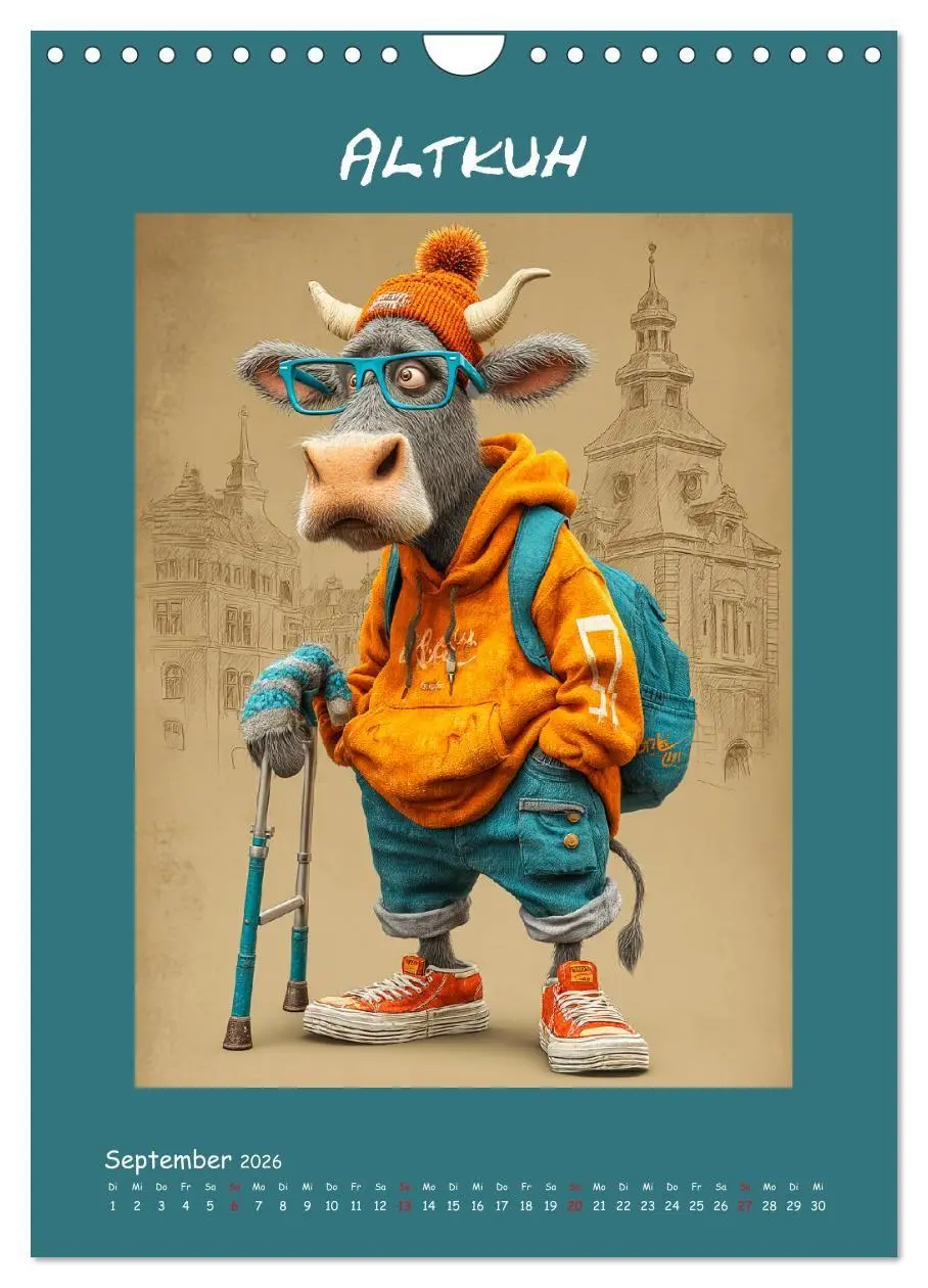 Bild: 9783516736502 | Kuhwelt. Stylische Streetwear-Kühe für gute Laune (Wandkalender...