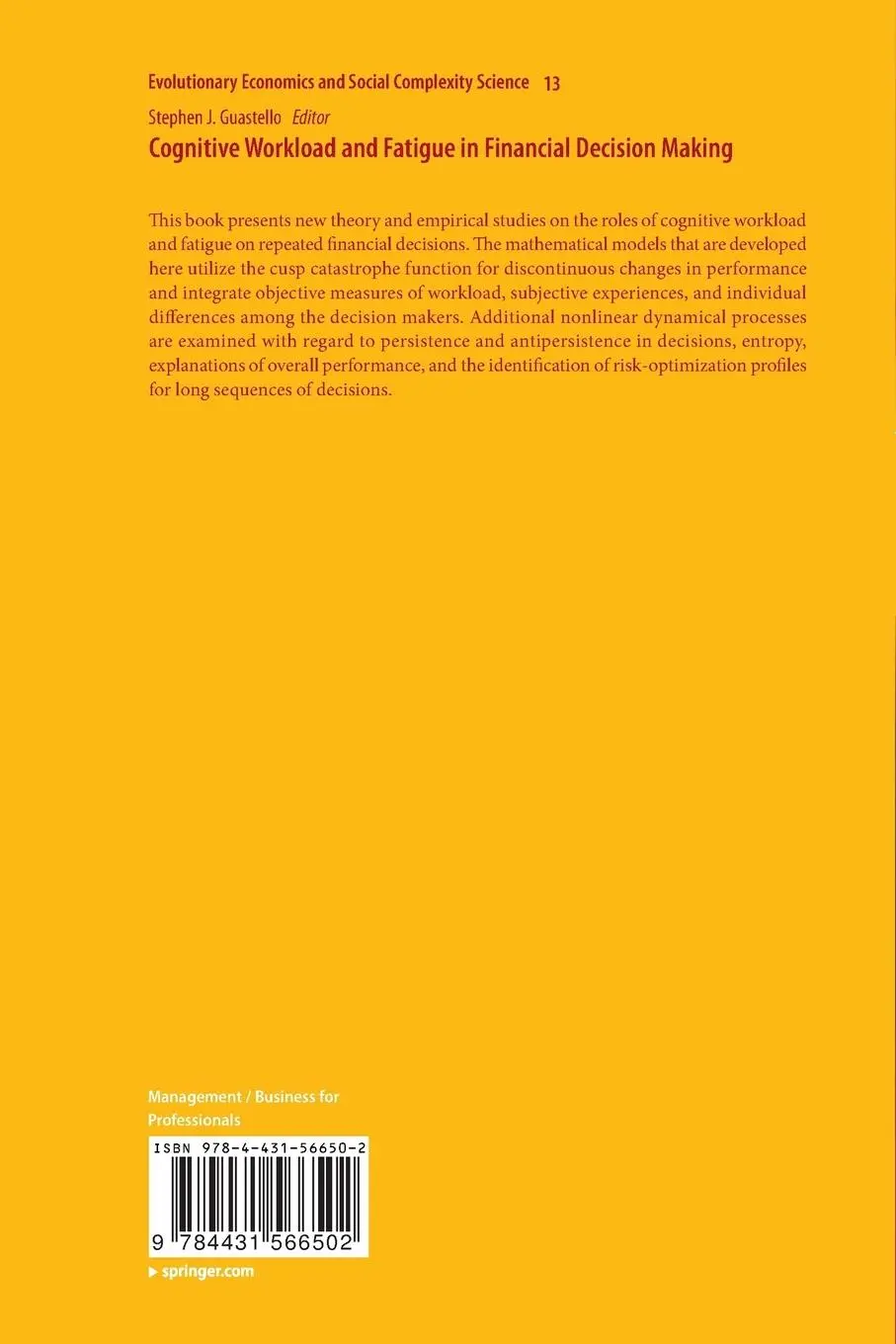 Rückseite: 9784431566502 | Cognitive Workload and Fatigue in Financial Decision Making | Buch