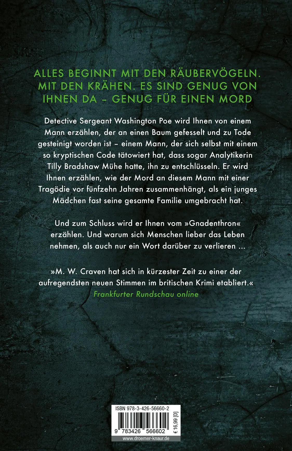 Rückseite: 9783426566602 | Der Prediger | Kriminalroman | M. W. Craven | Taschenbuch | 528 S.