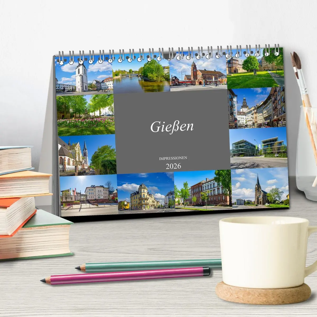 Bild: 9783457636602 | Gießen Impressionen (Tischkalender 2026 DIN A5 quer), CALVENDO...