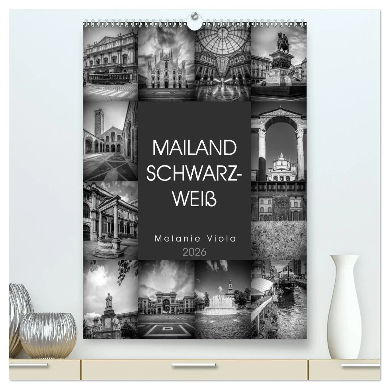Cover: 9783516416602 | MAILAND SCHWARZWEIß (hochwertiger Premium Wandkalender 2026 DIN A2...