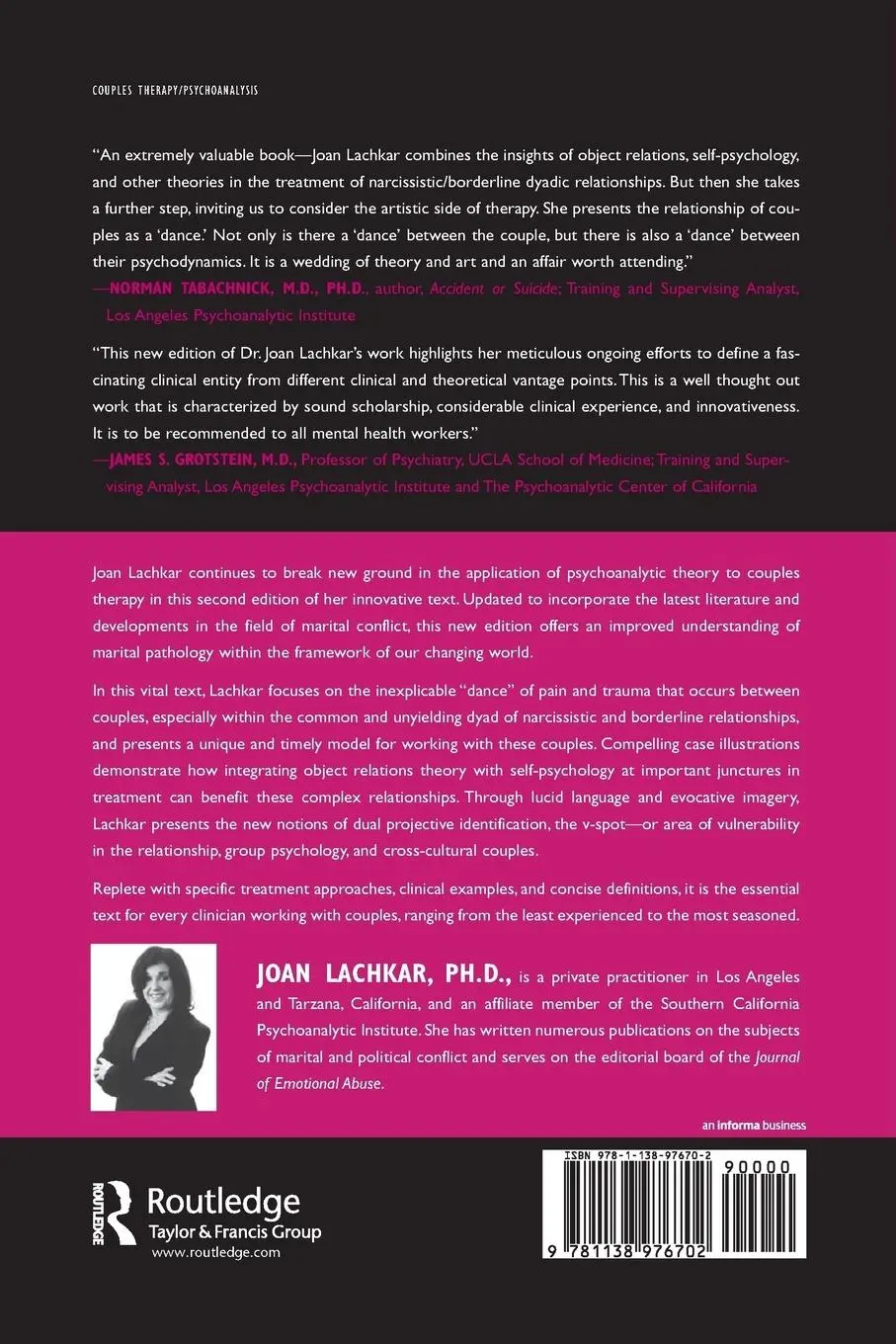 Rückseite: 9781138976702 | The Narcissistic / Borderline Couple | Joan Lachkar | Taschenbuch