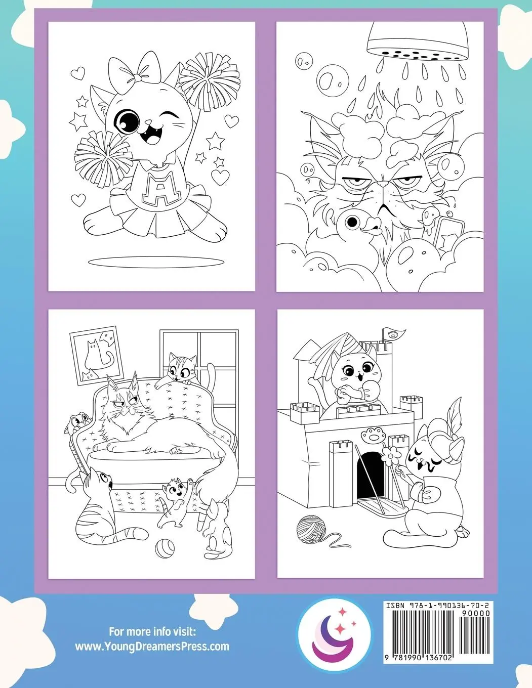 Rückseite: 9781990136702 | Cat Coloring Book for Kids Ages 4-8 | Young Dreamers Press | Buch