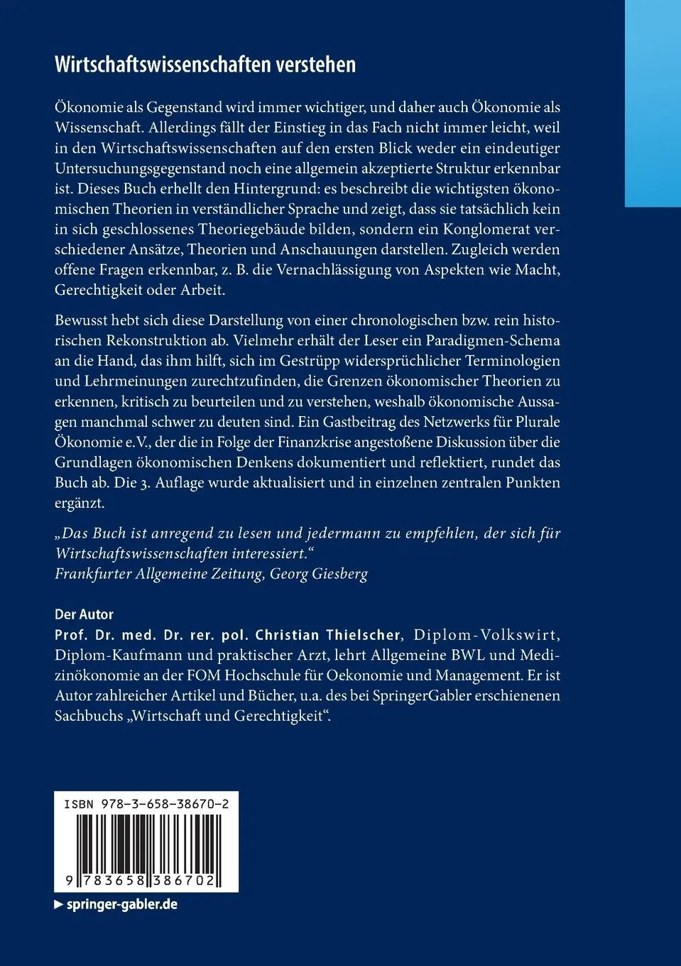 Rückseite: 9783658386702 | Wirtschaftswissenschaften verstehen | Christian Thielscher | Buch | XV