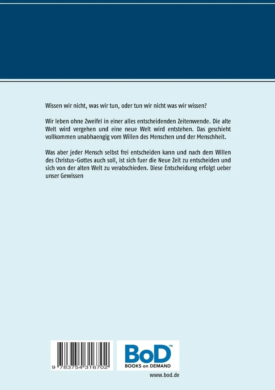 Rückseite: 9783754316702 | Christusgewissen | Protokoll Innerer Gewissensdialoge | Jessen | Buch