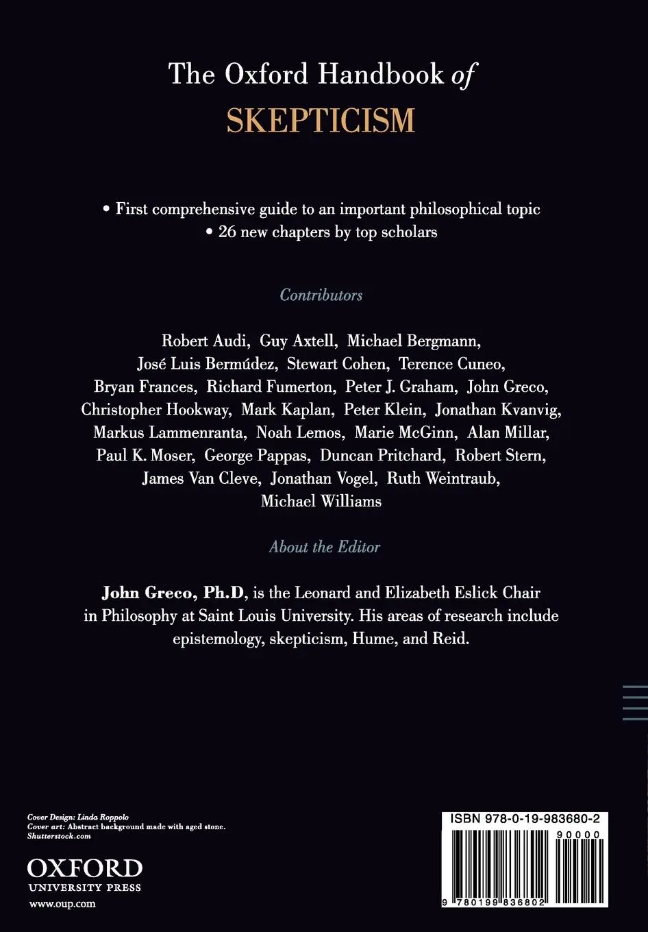 Rückseite: 9780199836802 | The Oxford Handbook of Skepticism | John Greco | Taschenbuch | 2011