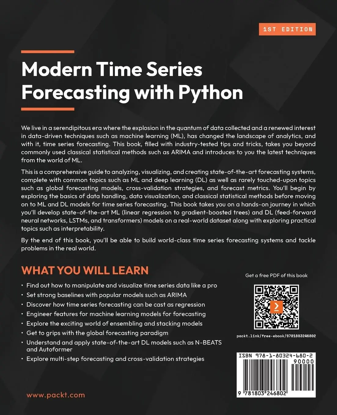 Rückseite: 9781803246802 | Modern Time Series Forecasting with Python | Manu Joseph | Taschenbuch