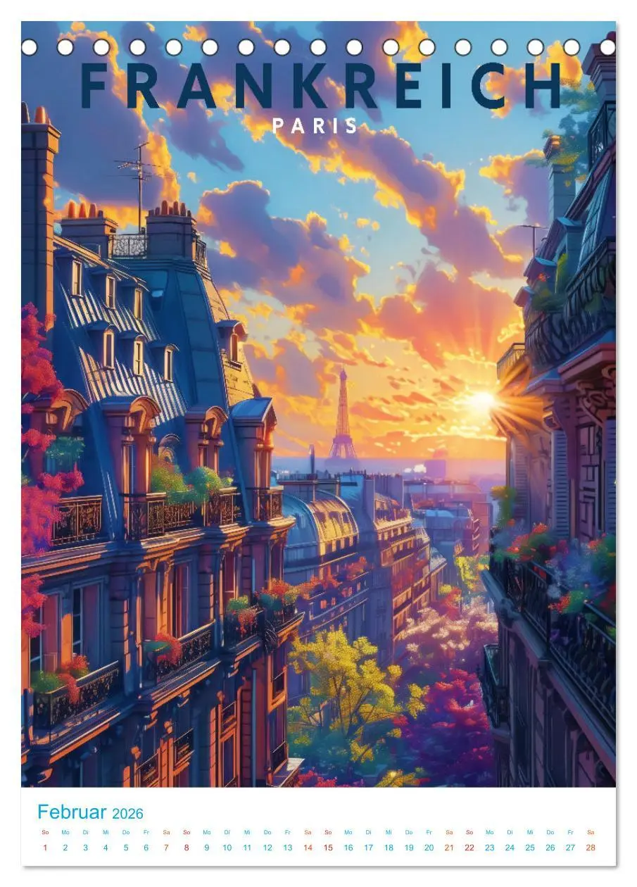 Bild: 9783516256802 | Frankreich - Old School Poster Style (Tischkalender 2026 DIN A5...