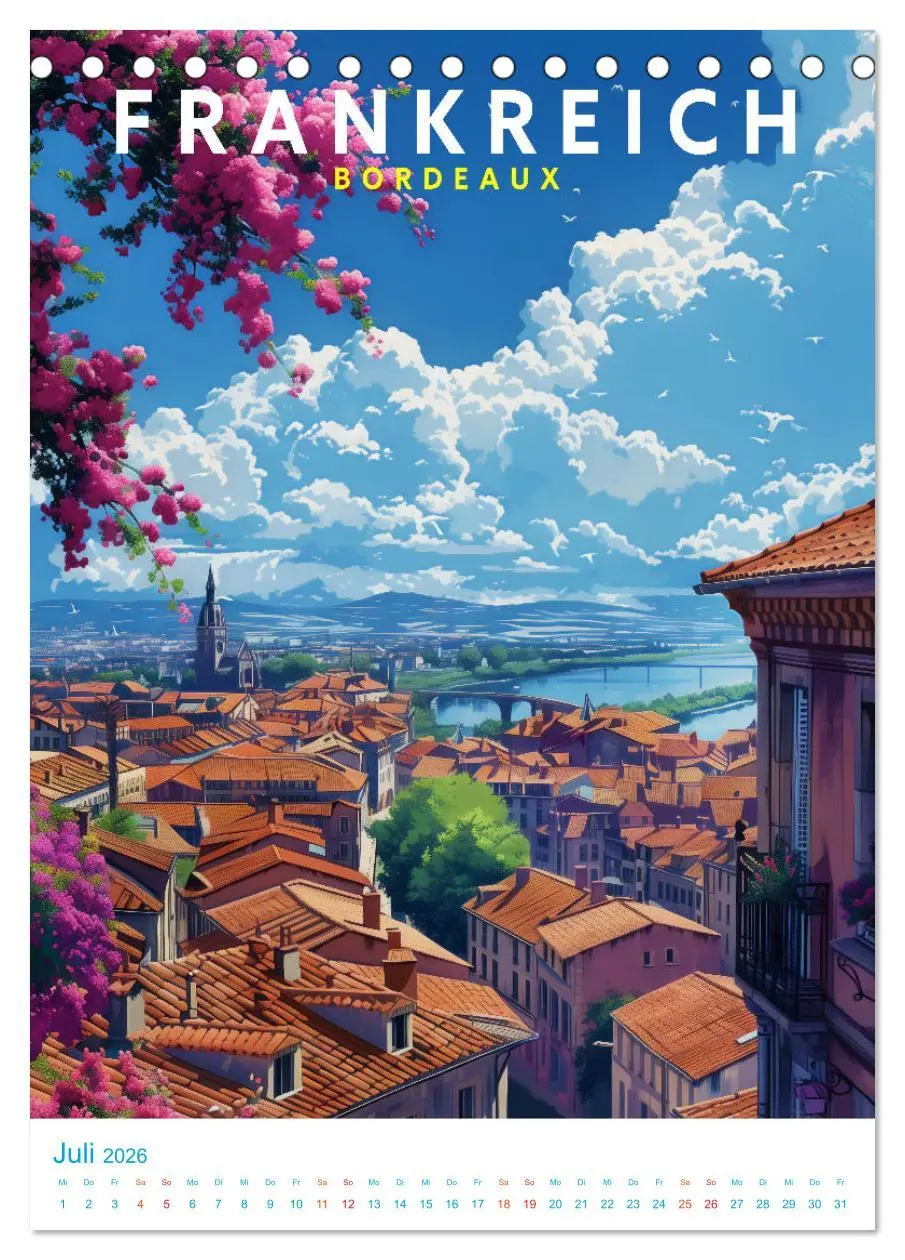 Bild: 9783516256802 | Frankreich - Old School Poster Style (Tischkalender 2026 DIN A5...