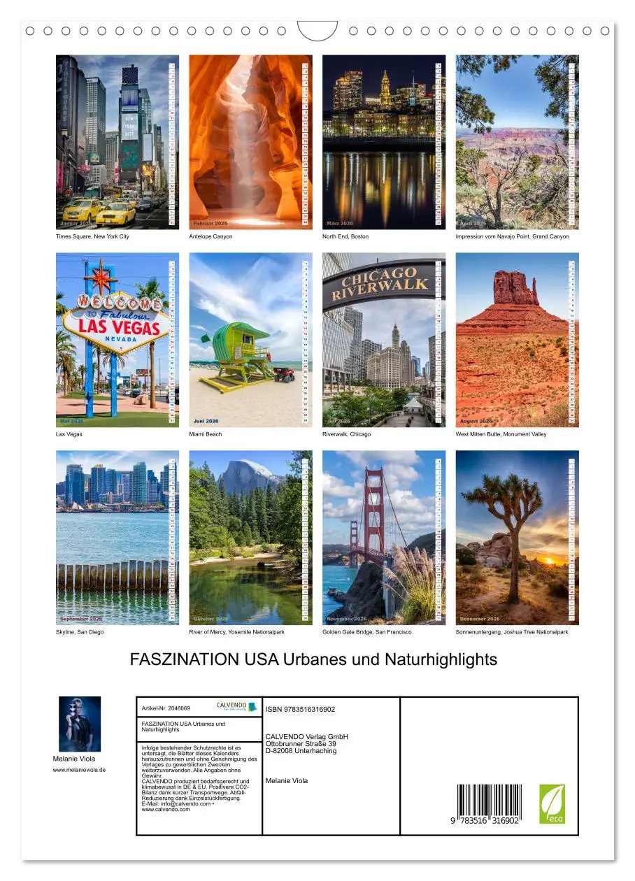 Bild: 9783516316902 | FASZINATION USA Urbanes und Naturhighlights (Wandkalender 2026 DIN...