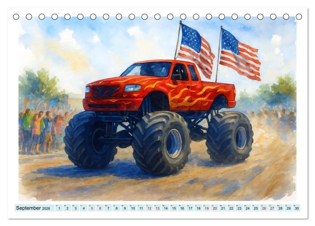 Bild: 9783516687002 | Monstertruck Spektakel (Tischkalender 2026 DIN A5 quer), CALVENDO...