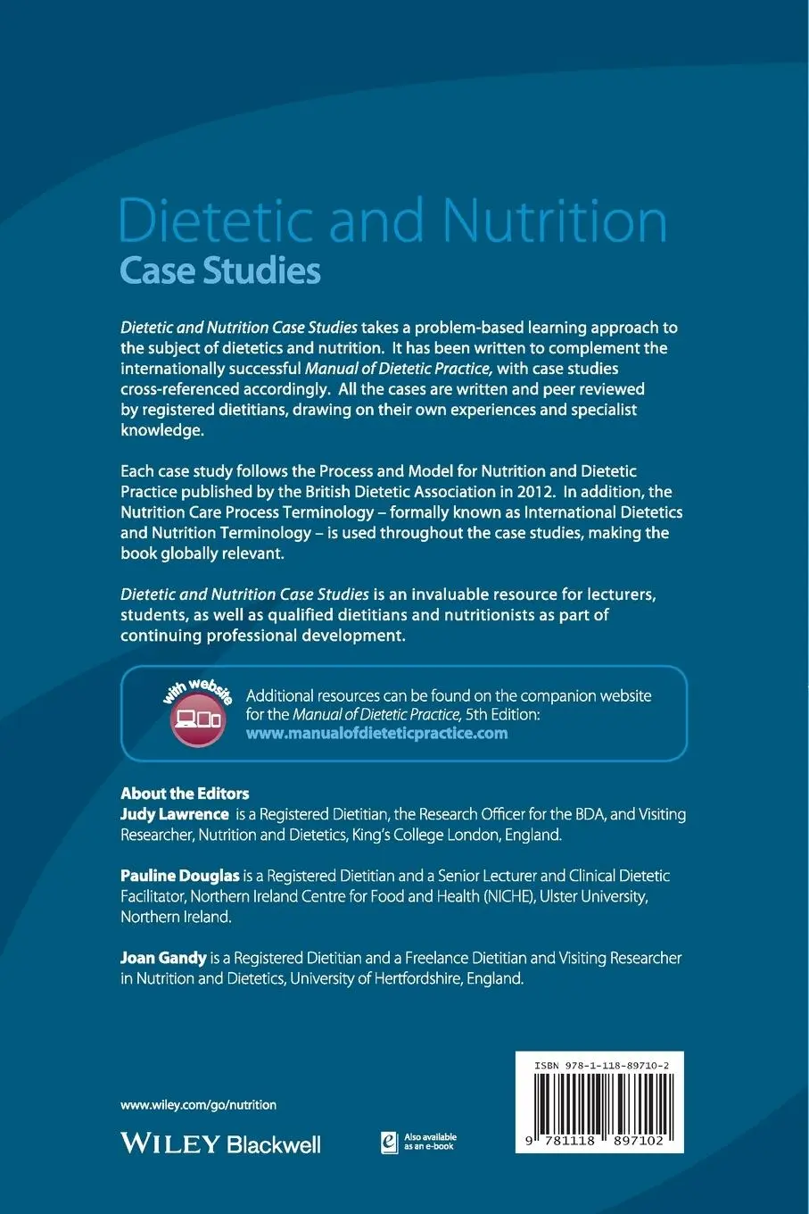 Rückseite: 9781118897102 | Dietetic and Nutrition | Case Studies | Joan Gandy (u. a.) | Buch