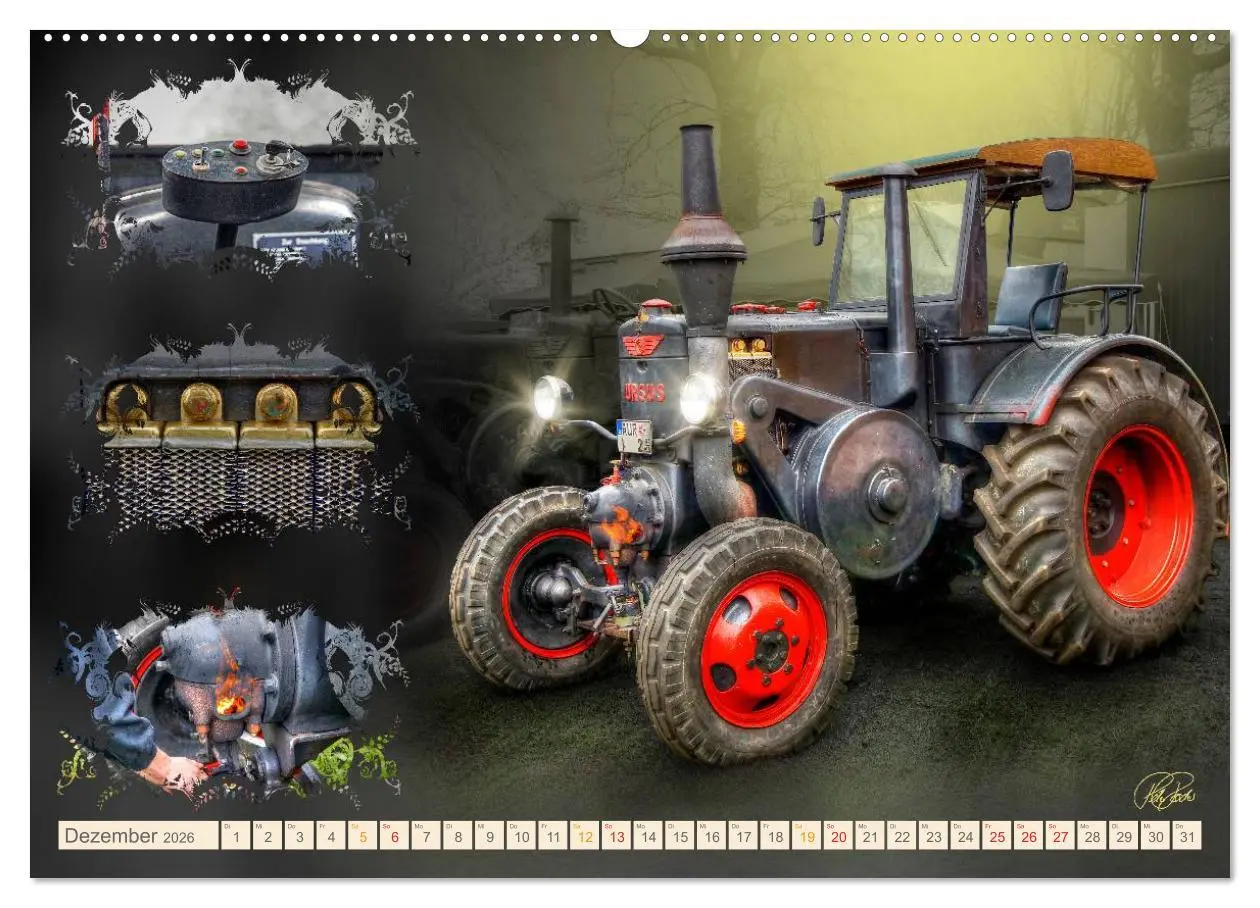 Bild: 9783516057102 | Oldtimer - Traktoren Parade (hochwertiger Premium Wandkalender 2026...