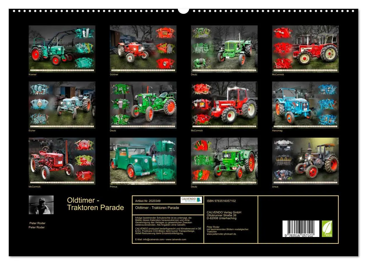 Bild: 9783516057102 | Oldtimer - Traktoren Parade (hochwertiger Premium Wandkalender 2026...
