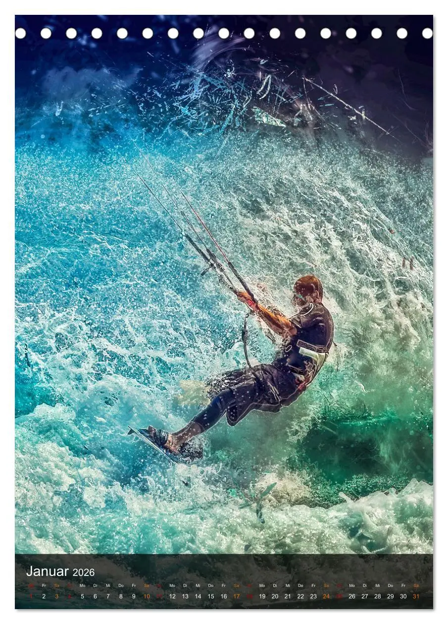 Bild: 9783516367102 | Kitesurfen - einfach cool (Tischkalender 2026 DIN A5 hoch),...