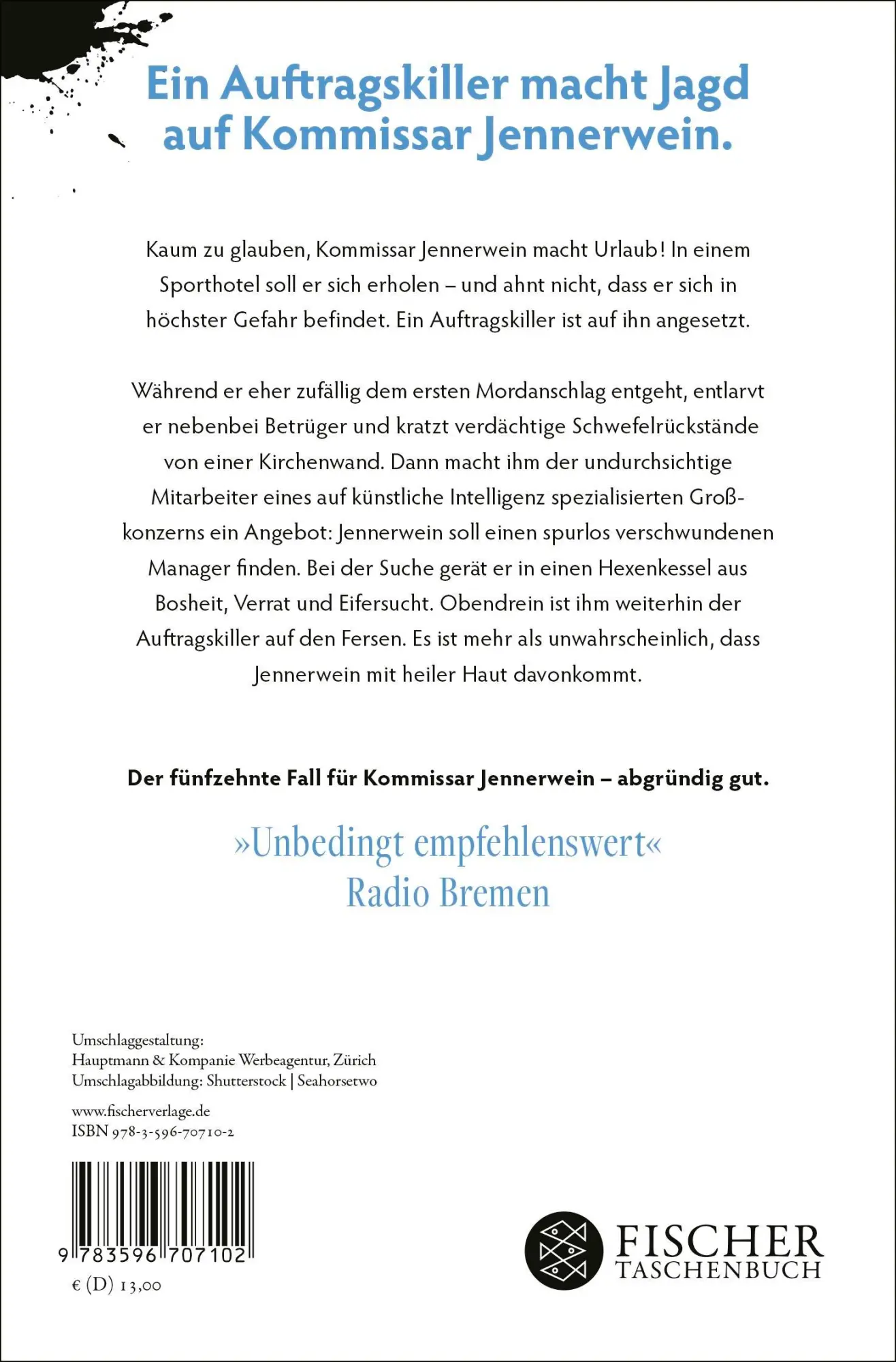Rückseite: 9783596707102 | Kommissar Jennerwein darf nicht sterben | Jörg Maurer | Taschenbuch