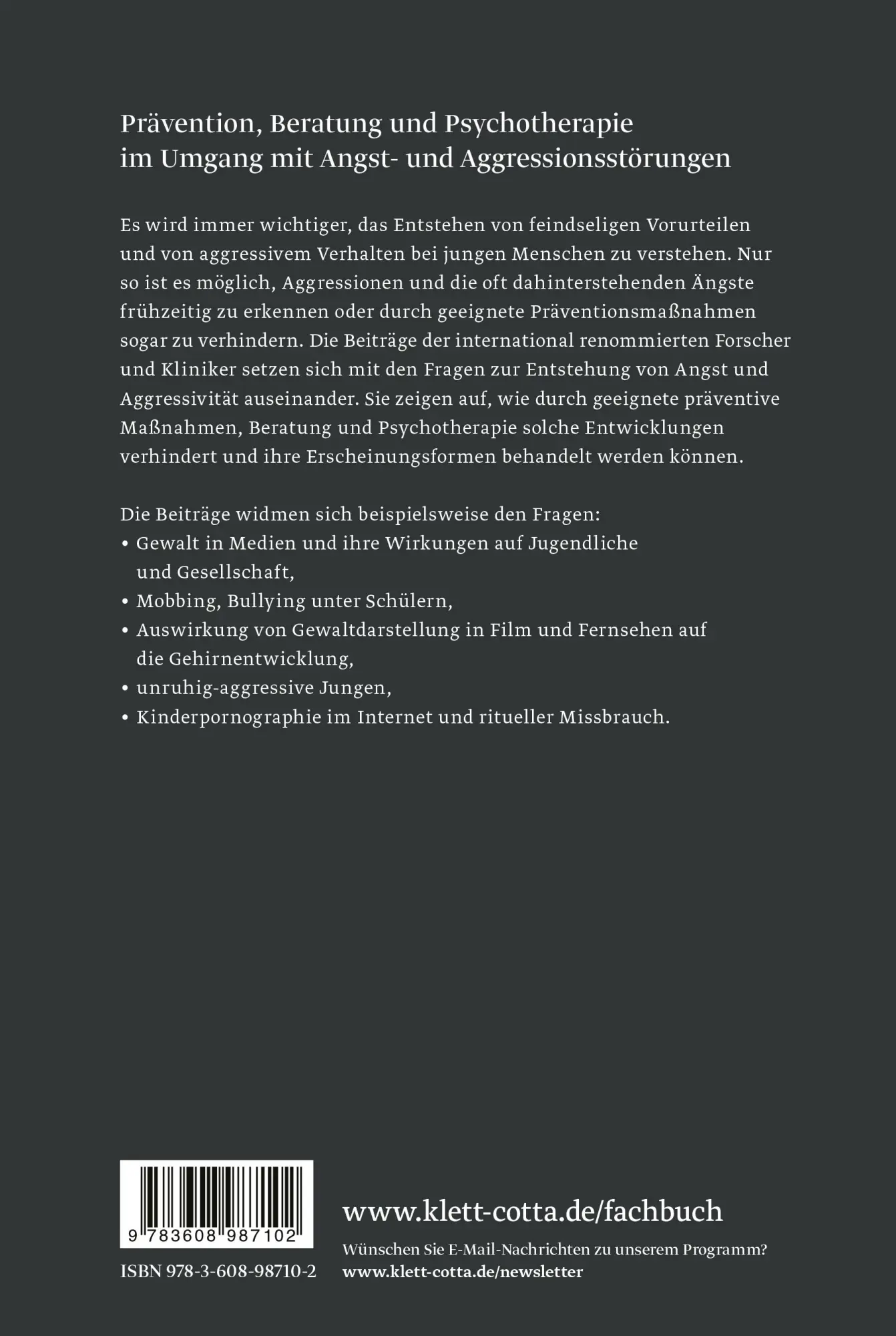 Rückseite: 9783608987102 | Bindung, Angst und Aggression | Theorie, Therapie und Prävention