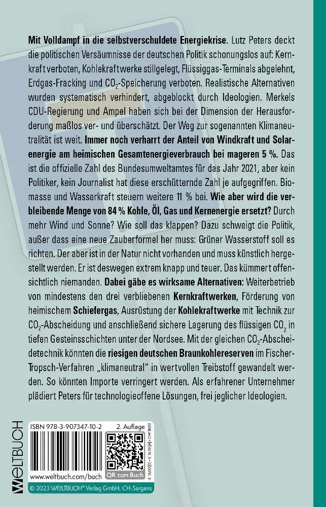 Bild: 9783907347102 | Energiewende gescheitert. Was nun? | Lutz Peters | Taschenbuch | 2023