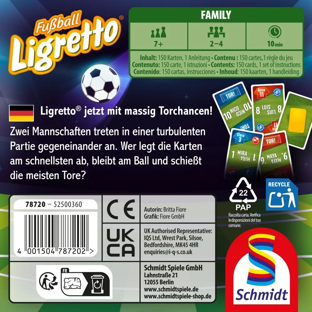 Bild: 4001504787202 | Ligretto®, Fußball | Familienkartenspiel | Spiel | Schachtel | 78720