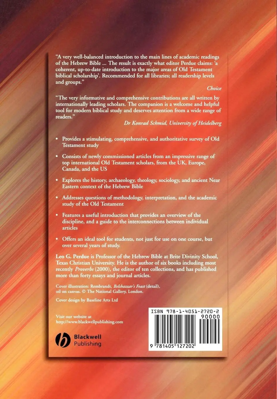 Rückseite: 9781405127202 | The Blackwell Companion to the Hebrew Bible | Leo G Perdue | Buch