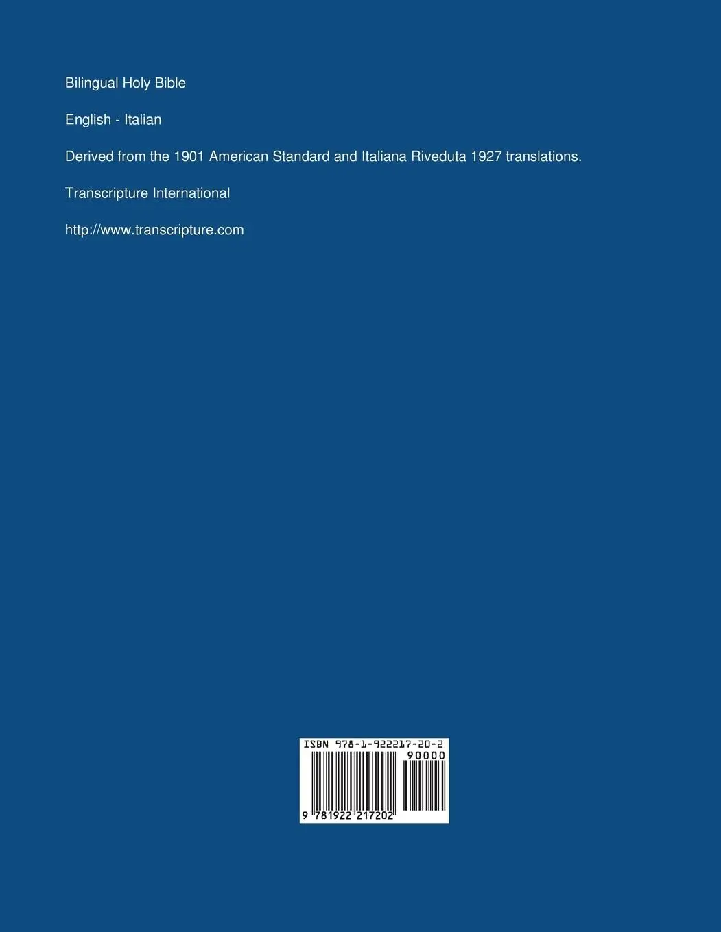 Rückseite: 9781922217202 | Bilingual Holy Bible, English - Italian | Transcripture International