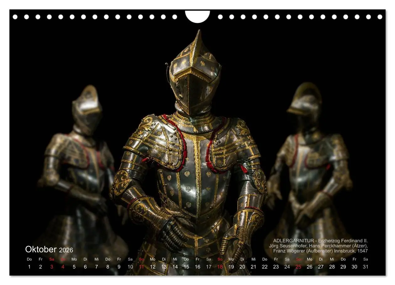 Bild: 9783457957202 | Historische Rüstungen und Waffen (Wandkalender 2026 DIN A4 quer),...