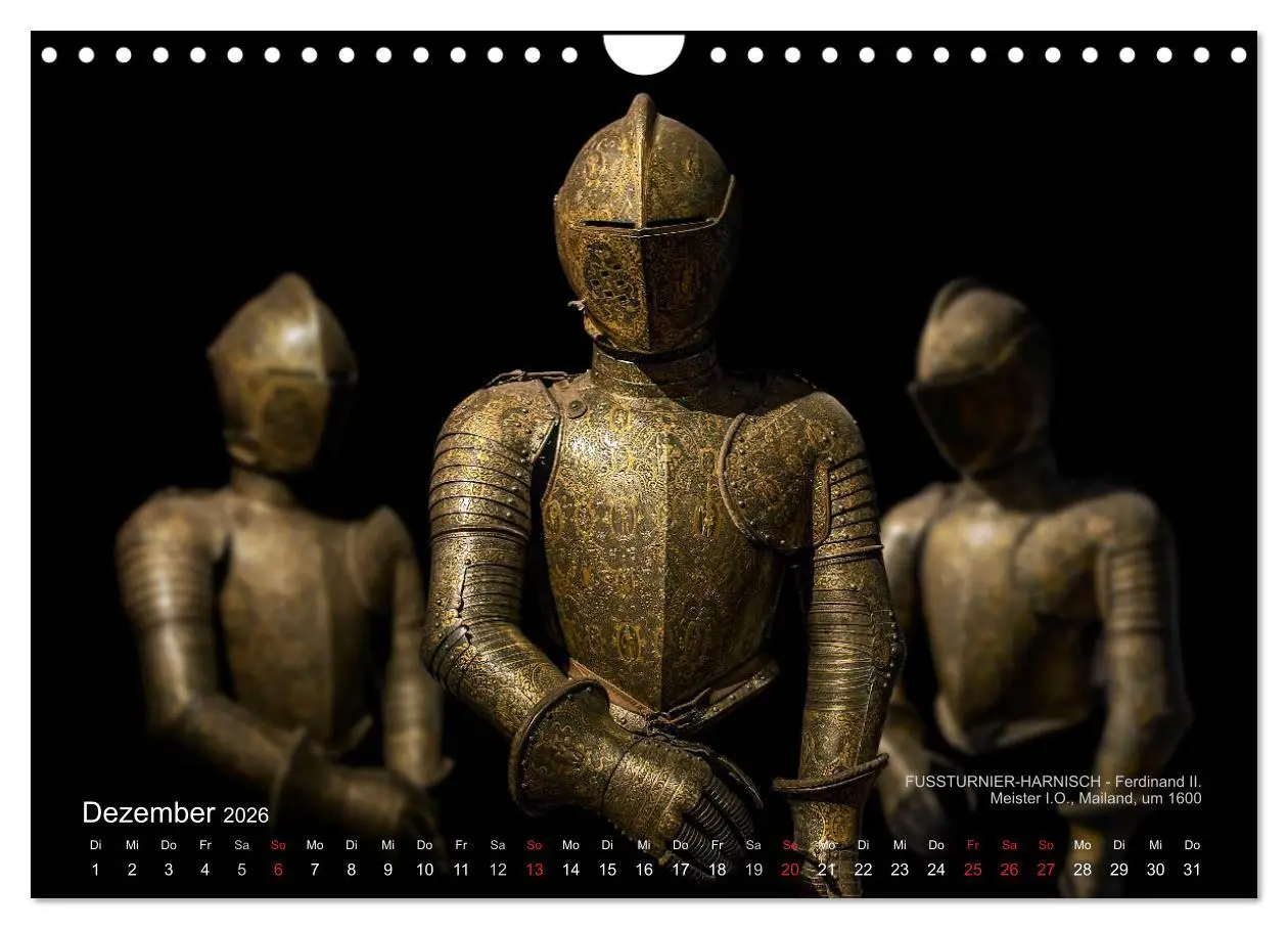 Bild: 9783457957202 | Historische Rüstungen und Waffen (Wandkalender 2026 DIN A4 quer),...