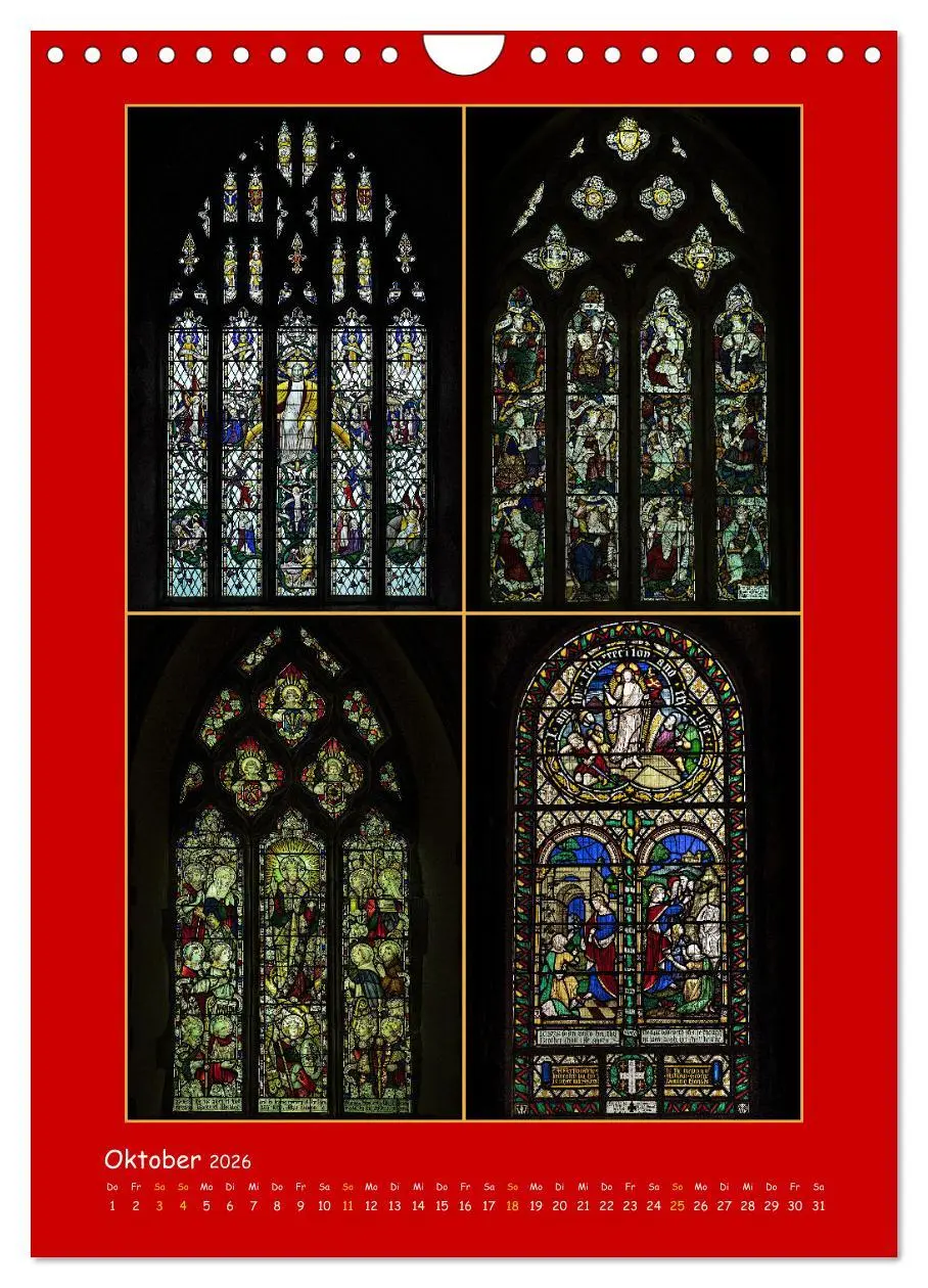 Bild: 9783516287202 | Glasmalerei englischer Kirchen (Wandkalender 2026 DIN A4 hoch),...