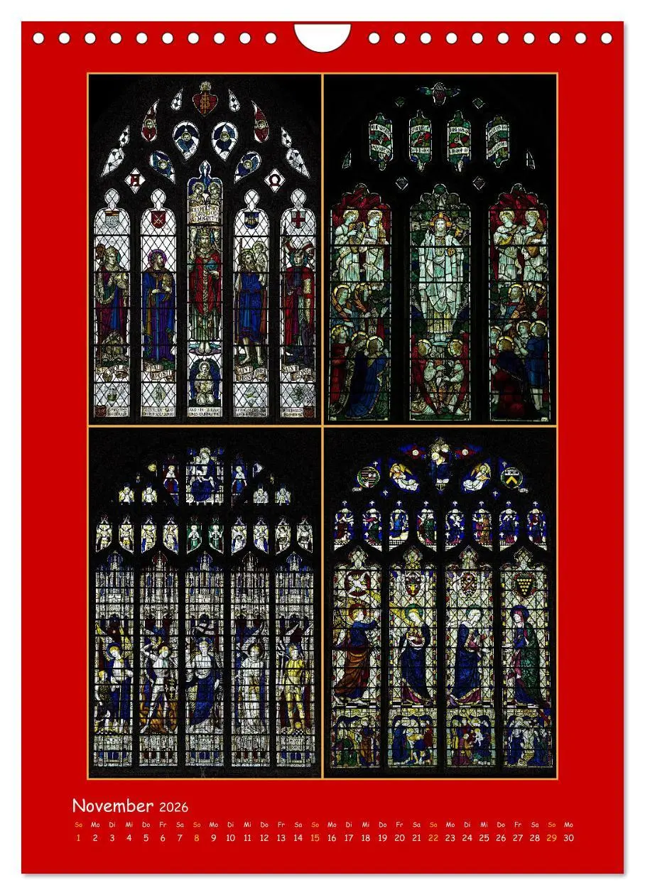 Bild: 9783516287202 | Glasmalerei englischer Kirchen (Wandkalender 2026 DIN A4 hoch),...