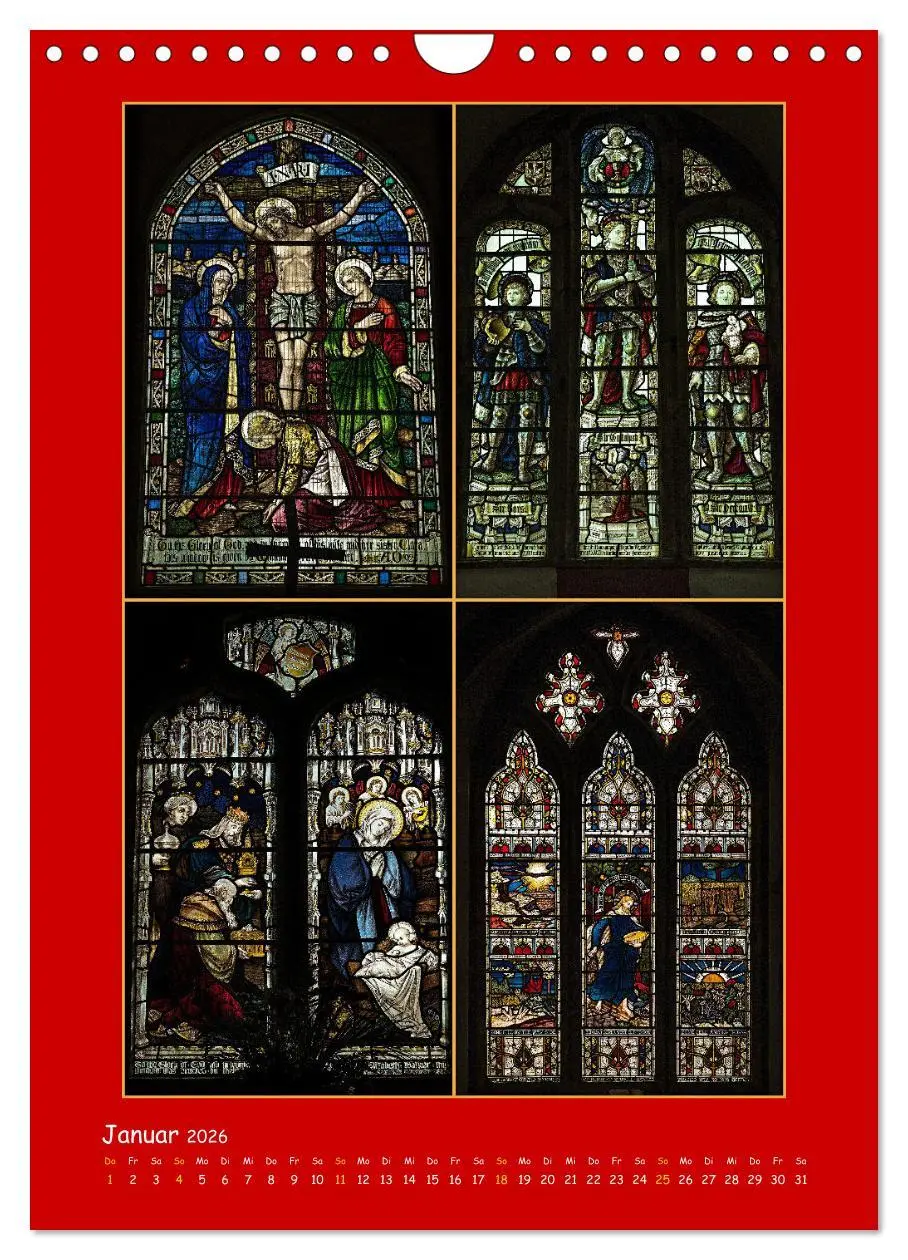 Bild: 9783516287202 | Glasmalerei englischer Kirchen (Wandkalender 2026 DIN A4 hoch),...