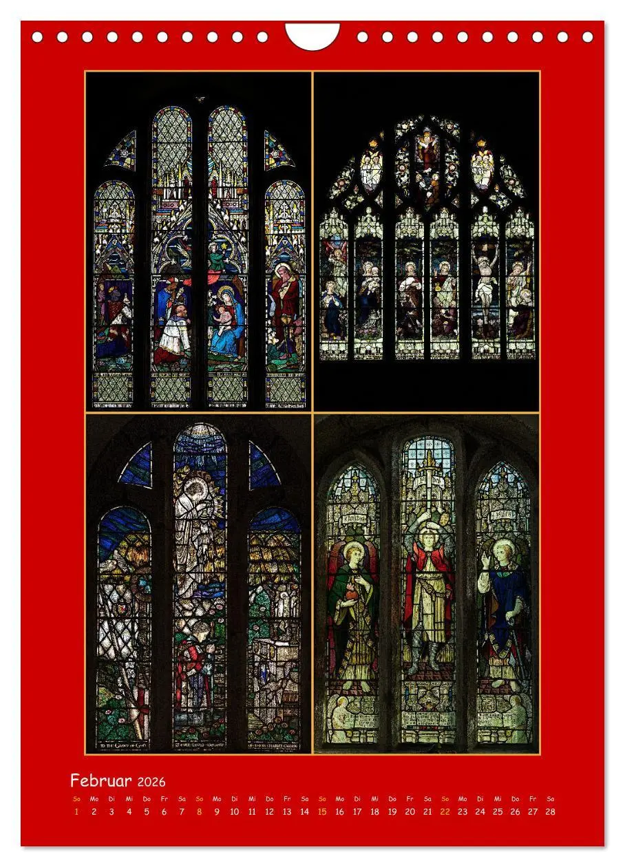Bild: 9783516287202 | Glasmalerei englischer Kirchen (Wandkalender 2026 DIN A4 hoch),...