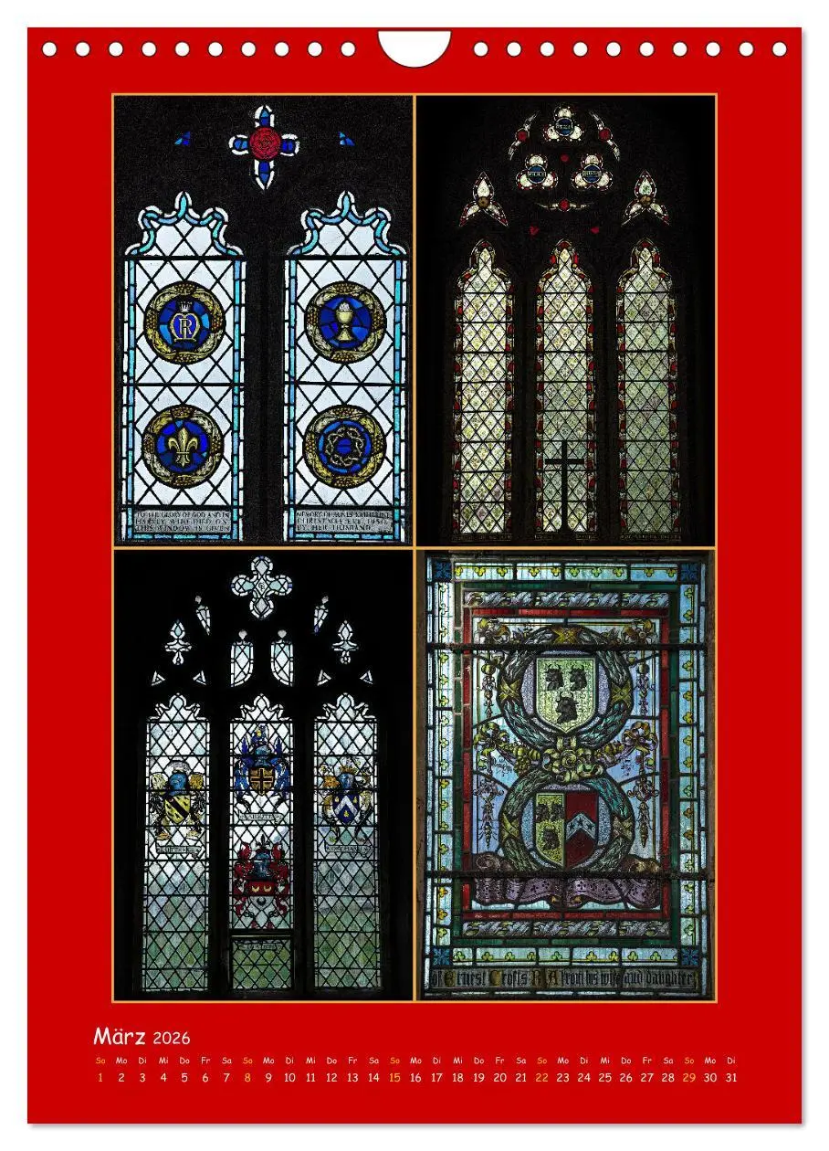Bild: 9783516287202 | Glasmalerei englischer Kirchen (Wandkalender 2026 DIN A4 hoch),...