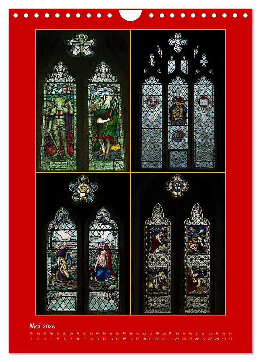Bild: 9783516287202 | Glasmalerei englischer Kirchen (Wandkalender 2026 DIN A4 hoch),...