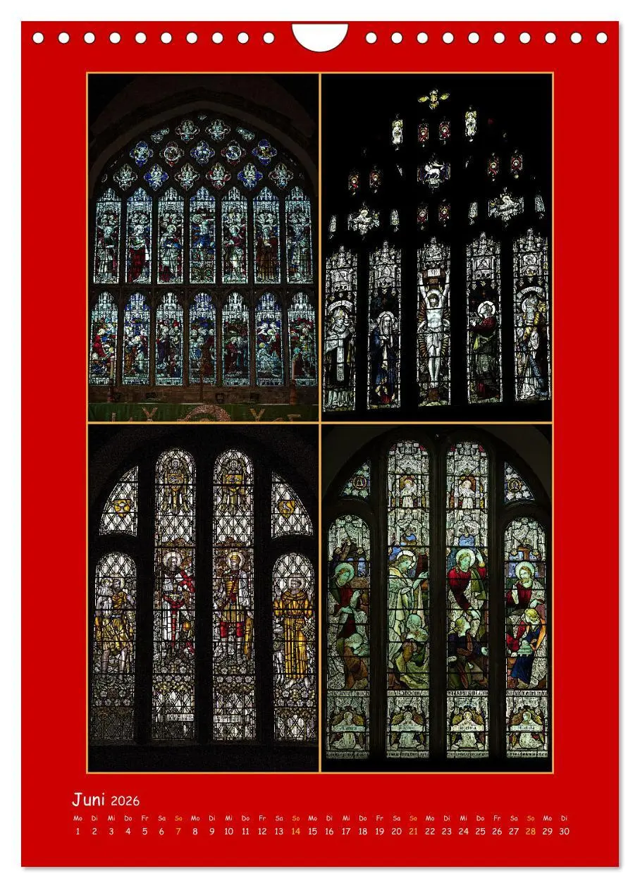 Bild: 9783516287202 | Glasmalerei englischer Kirchen (Wandkalender 2026 DIN A4 hoch),...