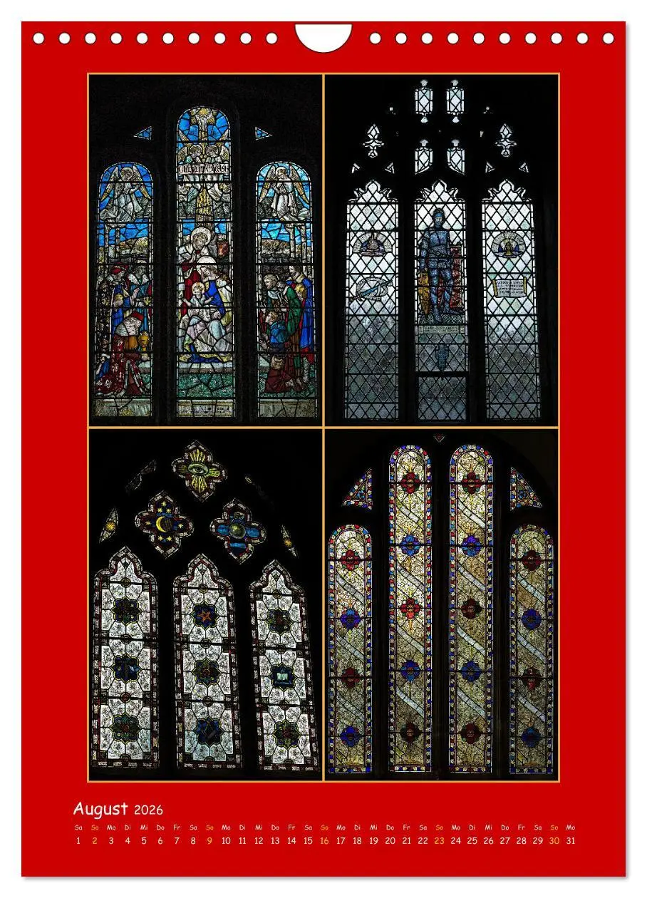 Bild: 9783516287202 | Glasmalerei englischer Kirchen (Wandkalender 2026 DIN A4 hoch),...